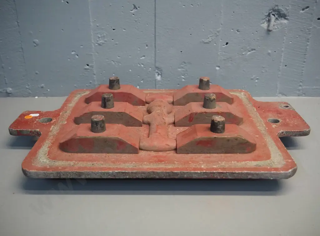 cast aluminium and wood foundry or engineering form / model - marked 'Smokebox Door' L-520 W-340 Image 1++