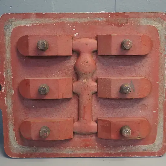 cast aluminium and wood foundry or engineering form / model - marked 'Smokebox Door' L-520 W-340