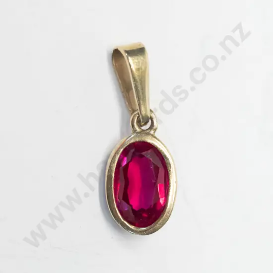 9ct ruby pendant no chain stamped 375
