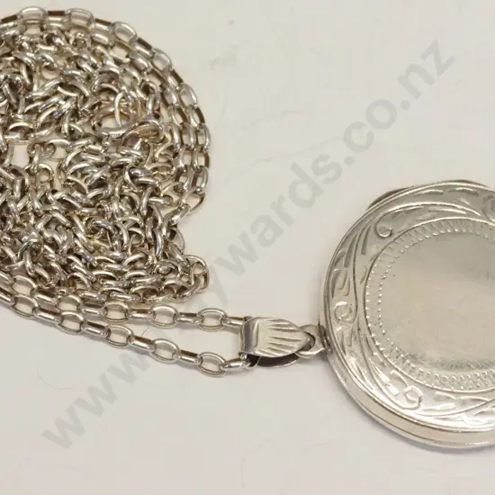 silver locket - chain & locket both stamped 925