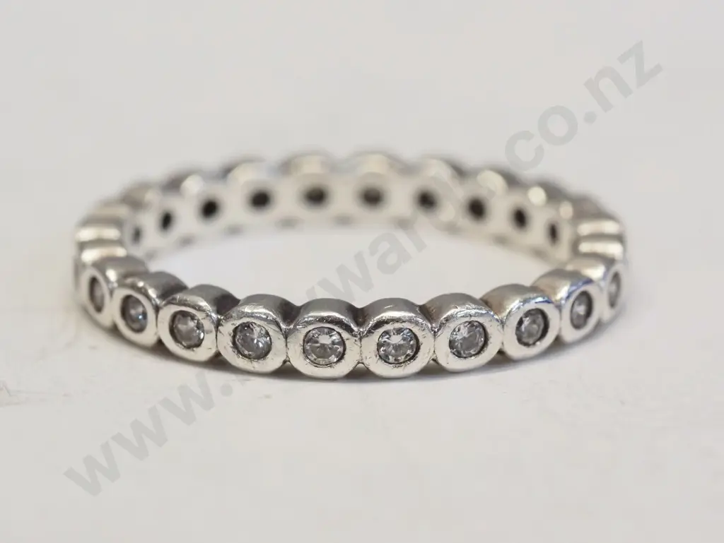 silver cz ring stamped S925 ALE 54 Image 1++