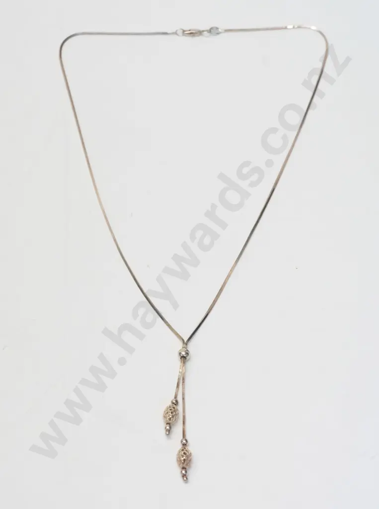 silver drop necklace stamped 925 Image 1++