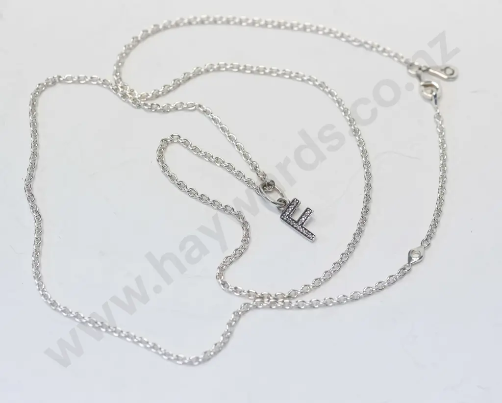 silver necklace 'F' stamped 925 Image 1++