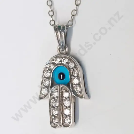 silver cz pendant stamped 925