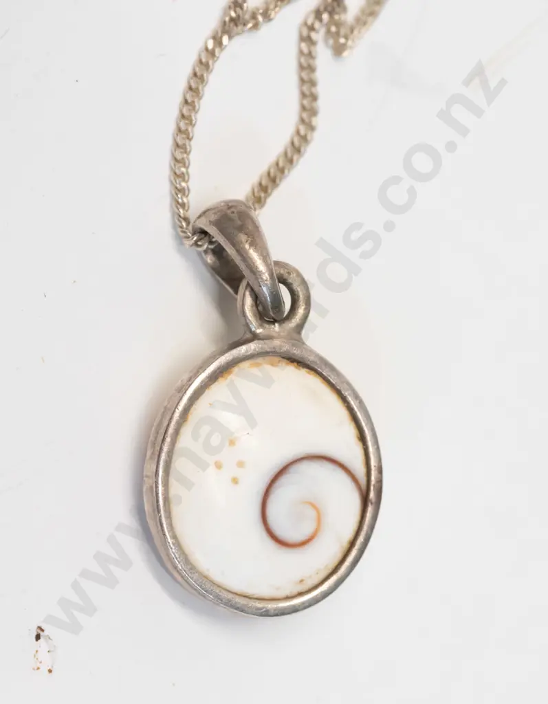 silver & white stone necklace stamped 925 Image 1++