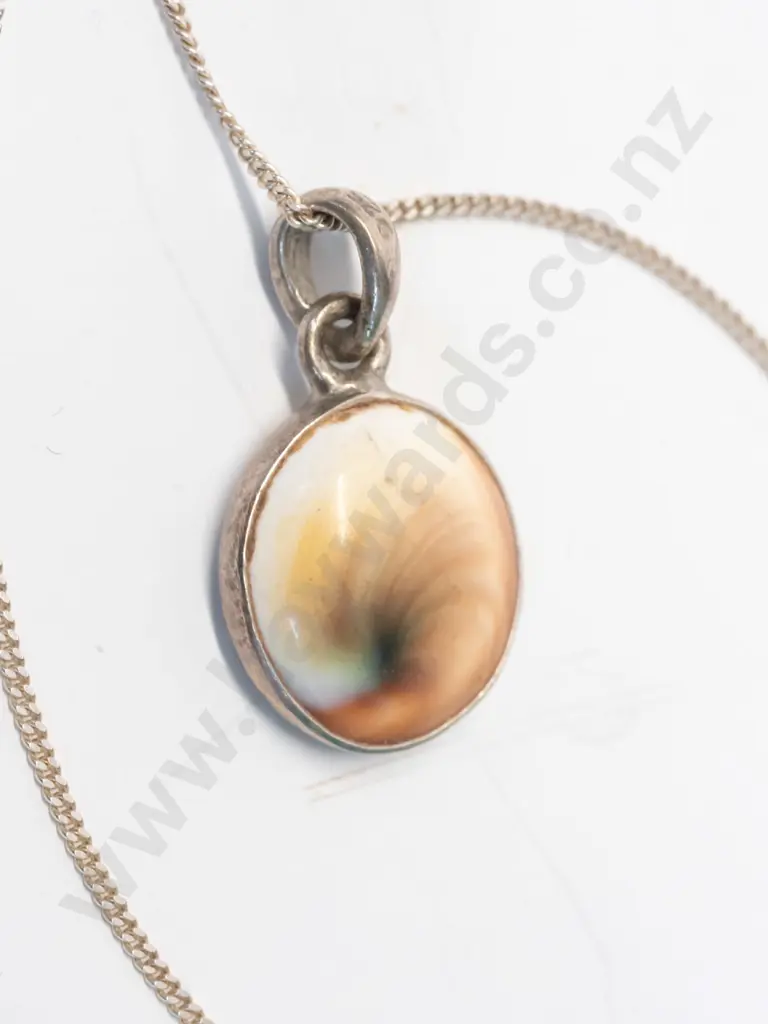 silver & white stone necklace stamped 925 Image 1++