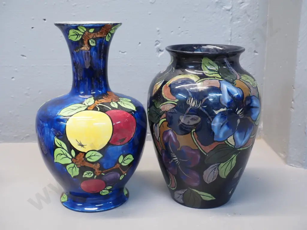 2 hand painted vases - Royal Stanley Jacobean H-220 and BF Co Ltd Scotland Image 1++