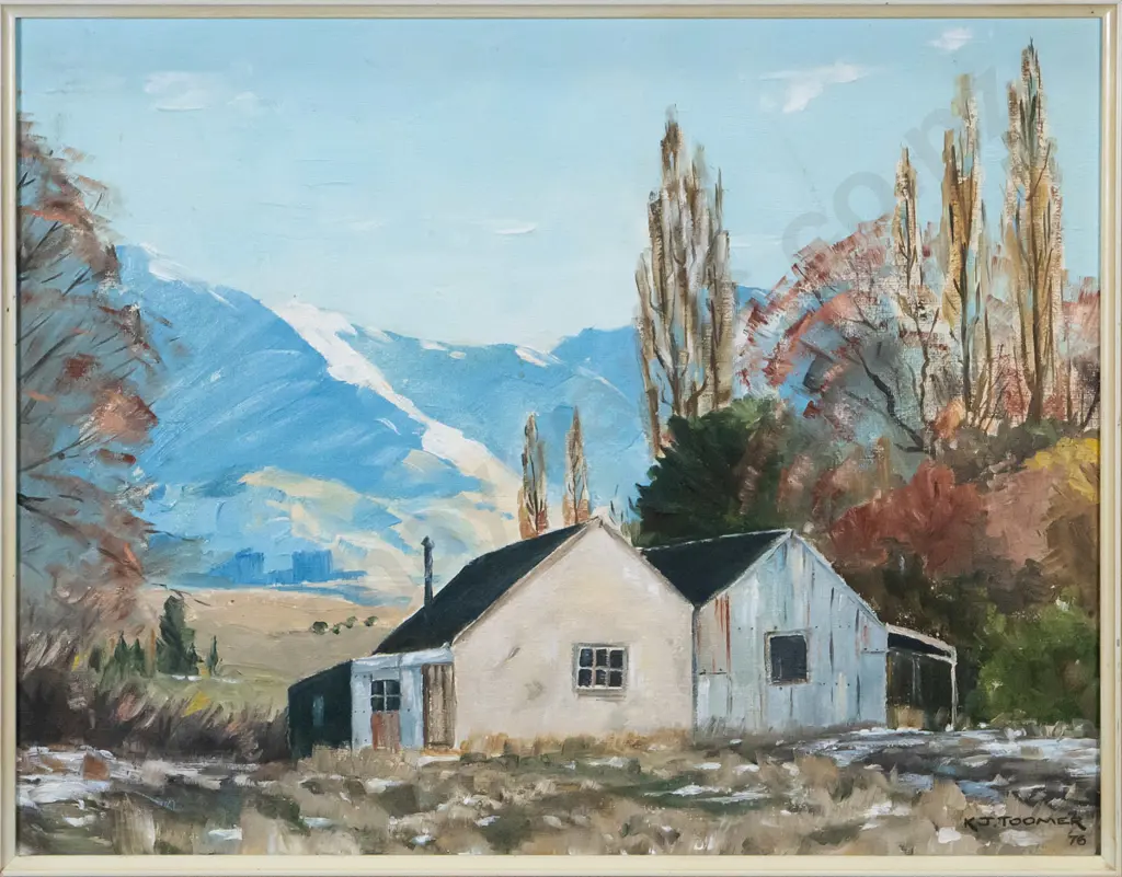 KJ Toomer '76 - framed oil "Winter Bannockburn" H-340 W-440 Image 1++