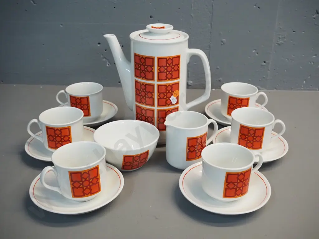 retro Ridgway 'Morano' coffee set with coffee pot H-230 W-220 Image 1++