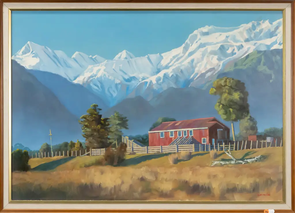 Ian B Lewis '1987 -  framed oil "Mt Ellie de Beaumont" H-520 W-750 Image 1++