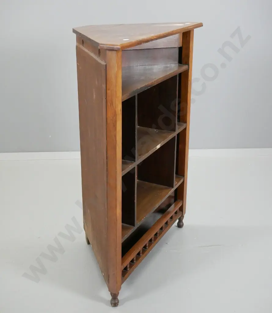 vintage mahogany open shelf corner cabinet - split to top H920 W700 D370 Image 1++