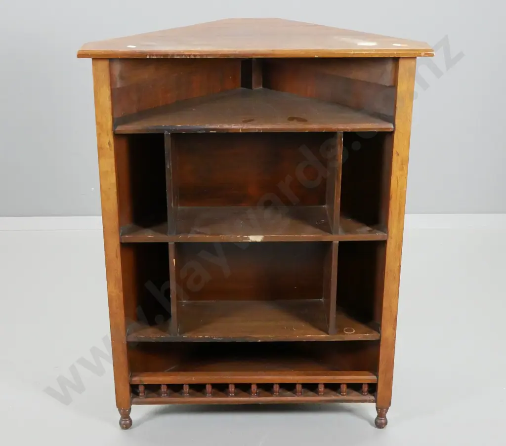 vintage mahogany open shelf corner cabinet - split to top H920 W700 D370 Image 1++