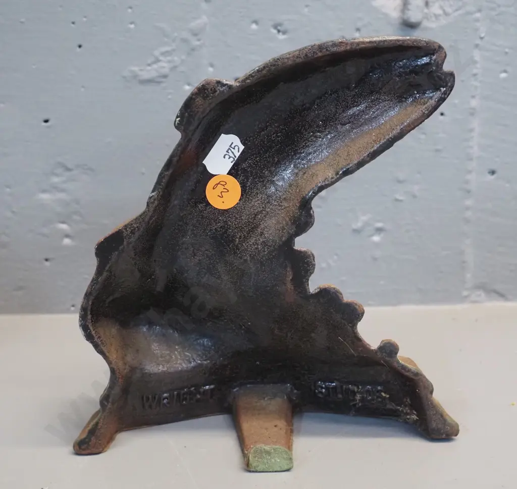 cast iron trout door stop made by Wright Studios - H180 W165 Image 1++
