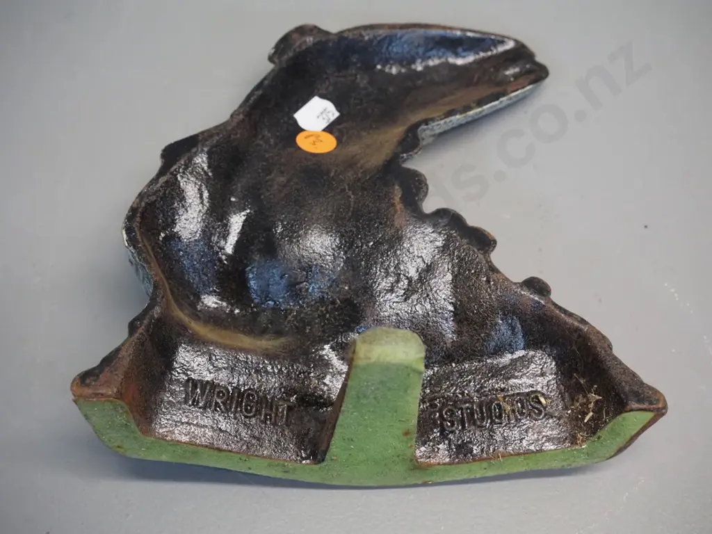 cast iron trout door stop made by Wright Studios - H180 W165 Image 1++