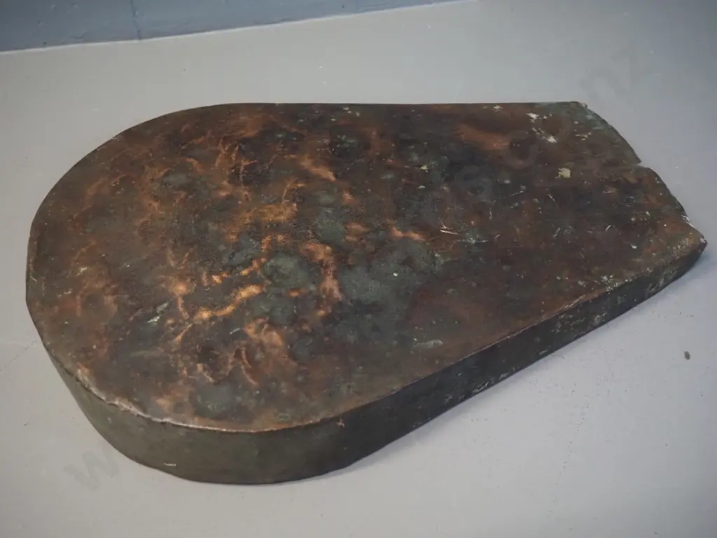 gold prospecting 'blow pan' - stamped with A& T Burt Makers Dunedin - found at Maori Point, Skippers L420 W280 Image 1++