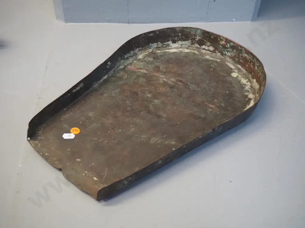 gold prospecting 'blow pan' - stamped with A& T Burt Makers Dunedin - found at Maori Point, Skippers L420 W280 Image 1++