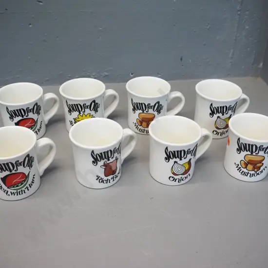 8 Crown Lynn "Soup For One" mugs