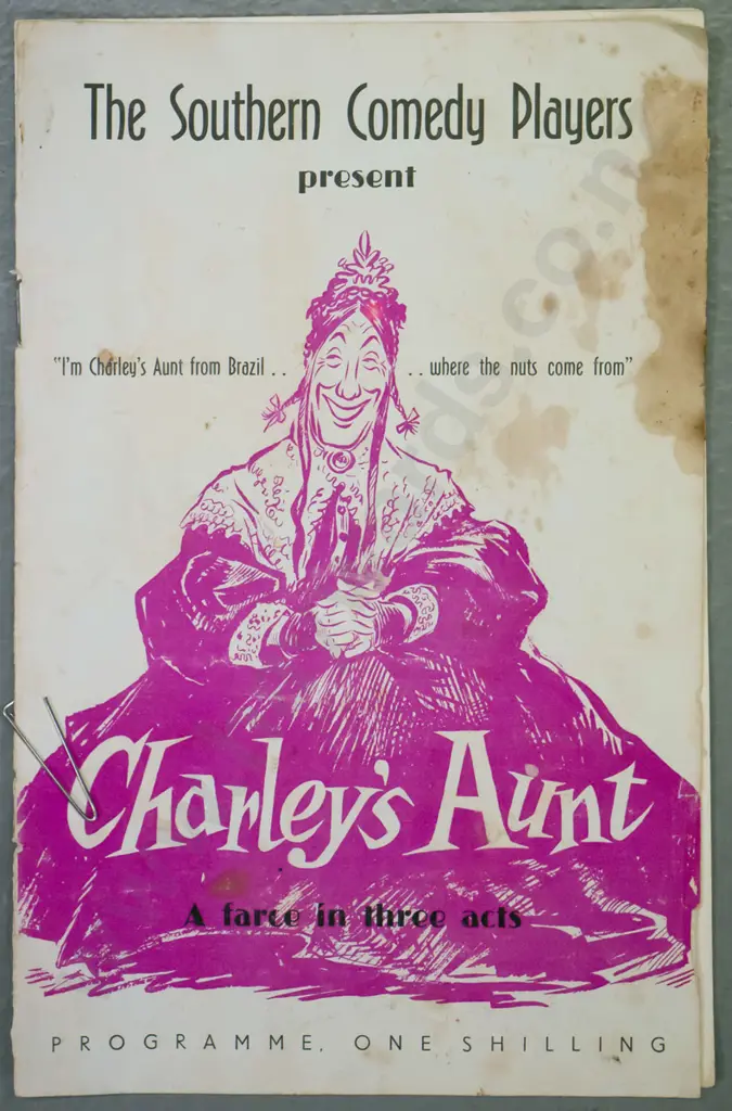 Framed Sid Scales cartoon "Charley's Aunt" H-530 W-330 (wrinkling and slight staining) Image 1++