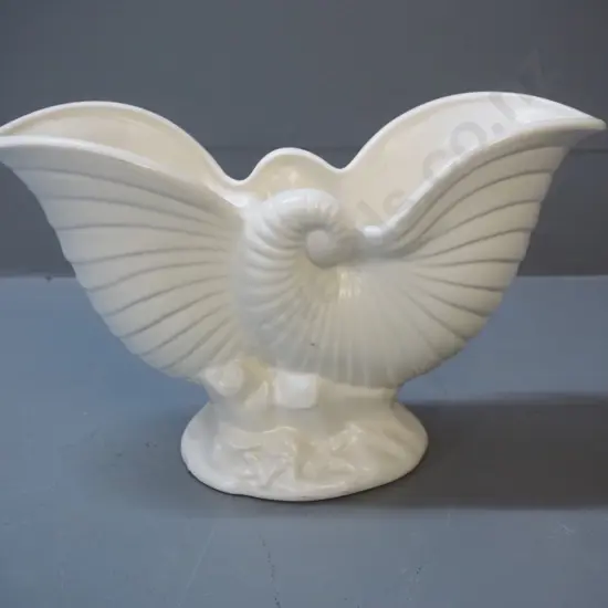 large Crown Lynn nautilus vase H-180 W-285 - No. 550 - some crazing inside