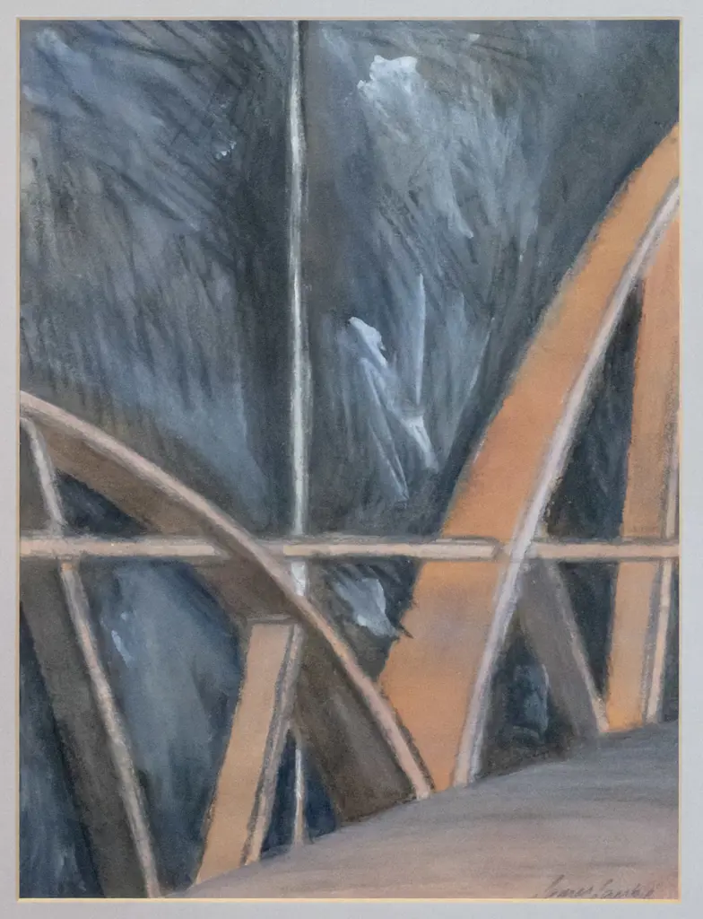 Jane Lambie - framed watercolour - walkway H-260 W-200 Image 1++