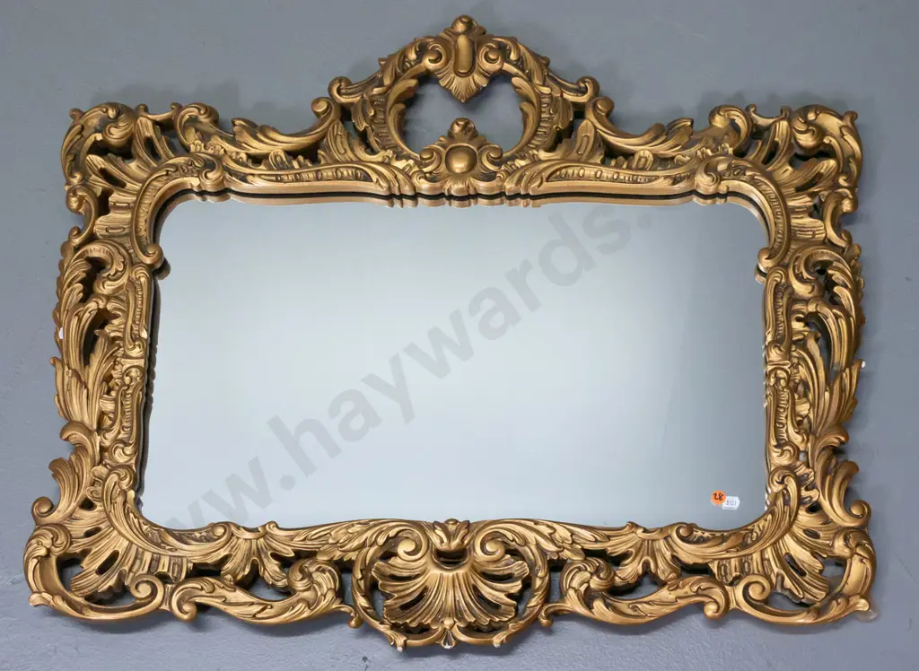 ornate gilt framed wall mirror H-690 W-800 Image 1++