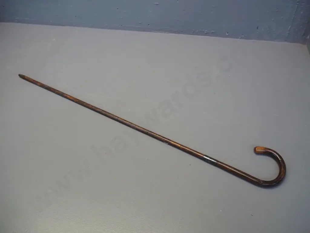 vintage cane walking stick with sterling silver band - monogrammed "ER" & 1932. L-900 Image 1++