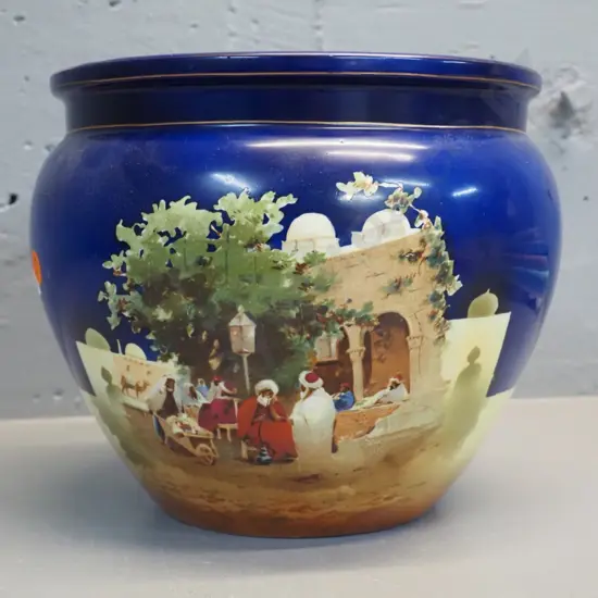 vintage Worcester Arab street scene jardiniere H-190 D-220