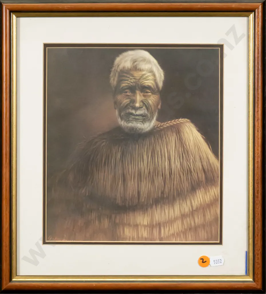 framed Lindauer print - portrait H-225 W-200 Image 1++