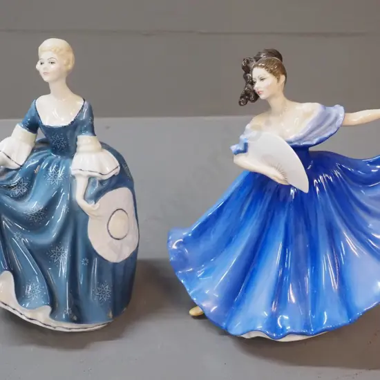 2 Royal Doulton figurines - 'Elaine' H-190 W-190 and 'Hilary'