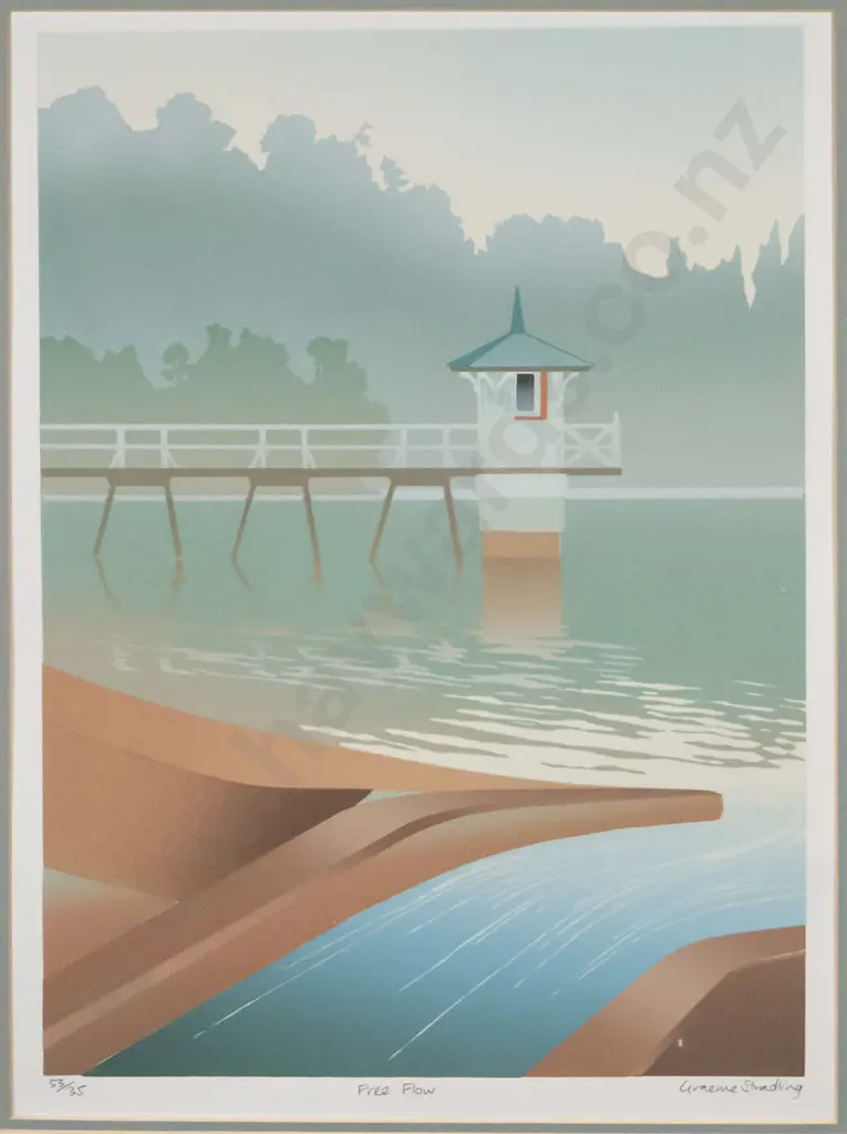 Graeme Stradling - framed screen print 33/35 "freeflow" H-360 W-260 Image 1++
