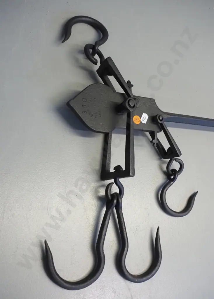 vintage steel balance bar scales with weight - marked 350 W & T Avery Imperial Improved. L-800, weight marked '9' Image 1++