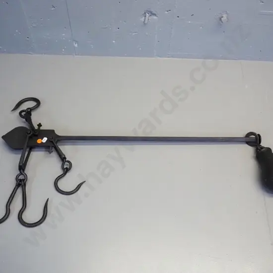vintage steel balance bar scales with weight - marked 350 W & T Avery Imperial Improved. L-800, weight marked '9'