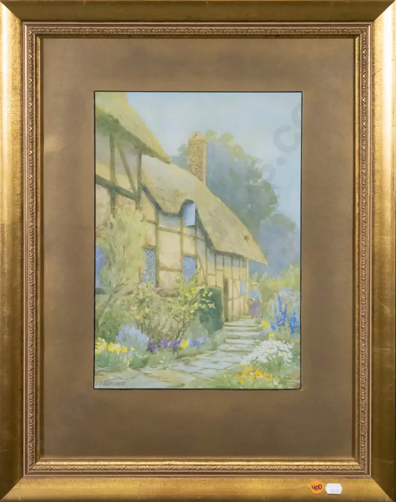 gilt framed print - country cottage H-320 W-220 Image 1++