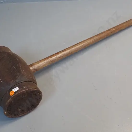 large metal-bound wooden mallet L-900 Head is W-230 Diameter 120