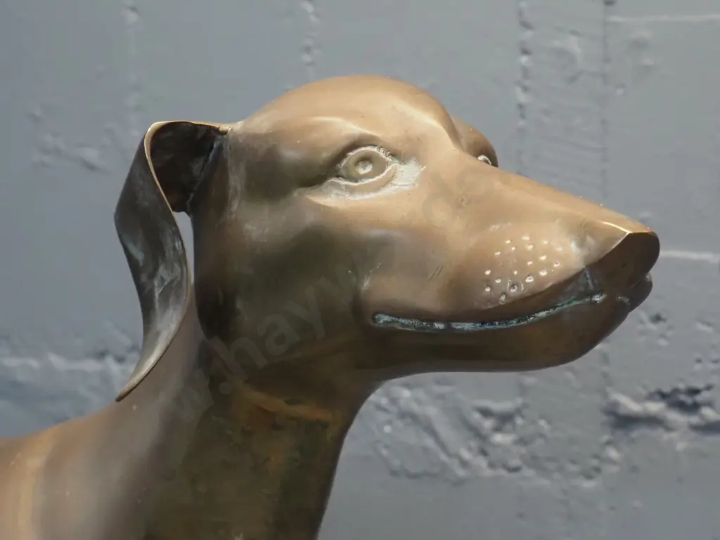 large cast brass standing greyhound dog figure H-760 L-860 Image 1++