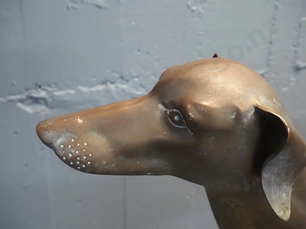 large cast brass standing greyhound dog figure H-760 L-860 Image 1++