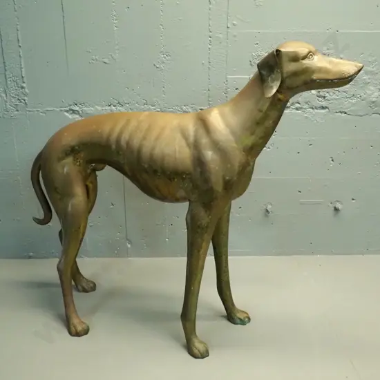 large cast brass standing greyhound dog figure H-760 L-860