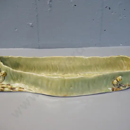 Molle (Timaru) pottery trough vase with toadstools H-45 L-310 W-100