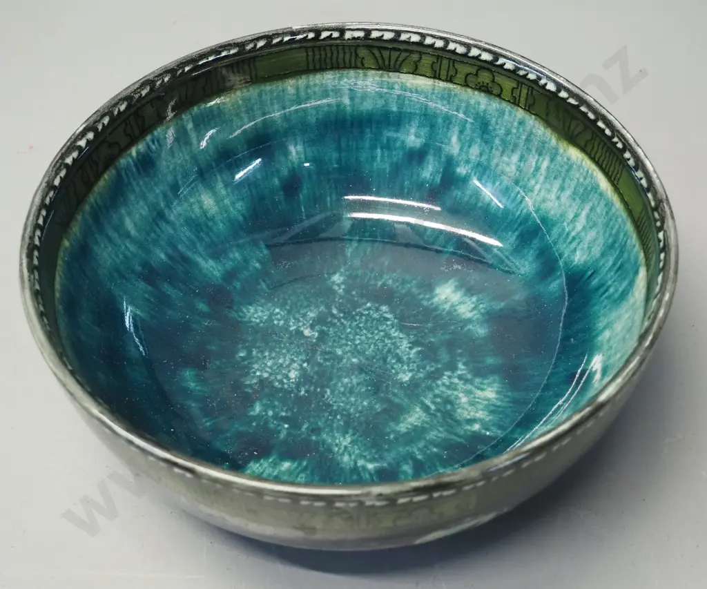 Hancock & Son pomegranate bowl - hand painted signed by FX Abraham H-90 D-230 Image 1++