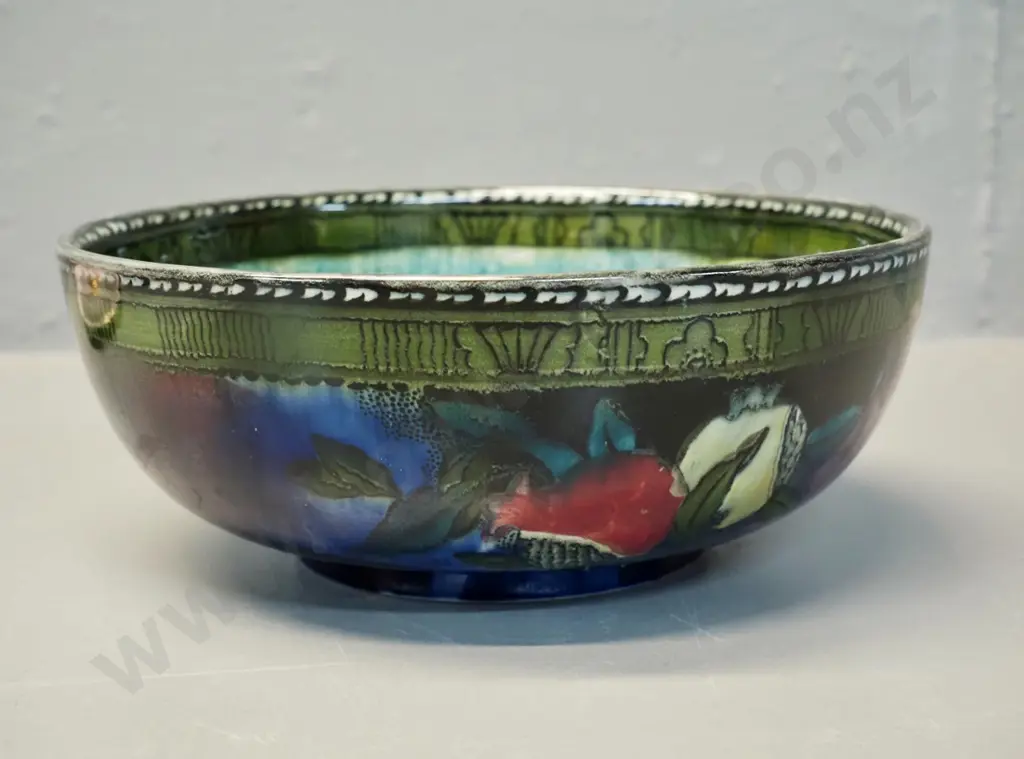 Hancock & Son pomegranate bowl - hand painted signed by FX Abraham H-90 D-230 Image 1++