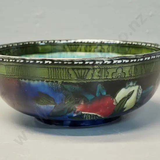 Hancock & Son pomegranate bowl - hand painted signed by FX Abraham H-90 D-230