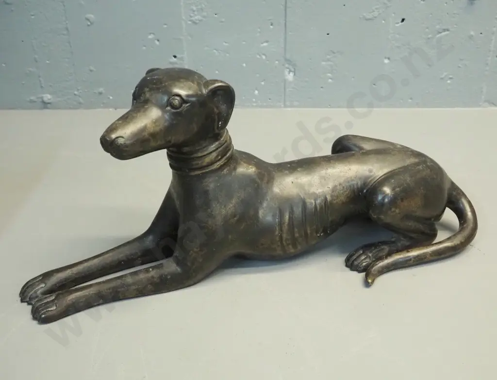 greyhound dog figure - cast brass with bronze finish H-200 L-430 Image 1++