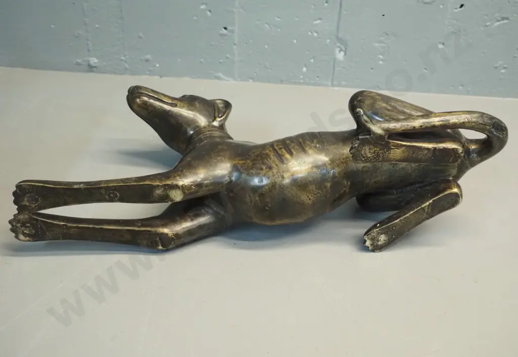 greyhound dog figure - cast brass with bronze finish H-200 L-430 Image 1++