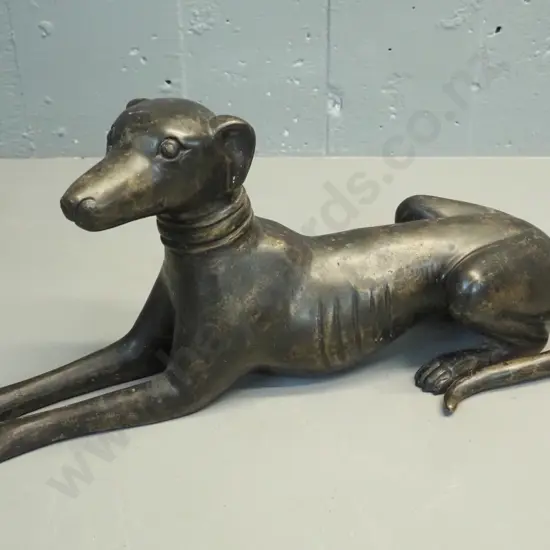 greyhound dog figure - cast brass with bronze finish H-200 L-430