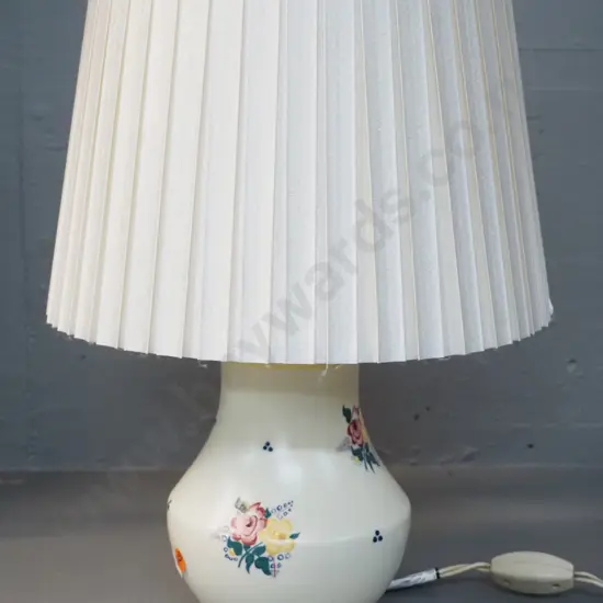 Poole floral china based table lamp with pleated shade H-370