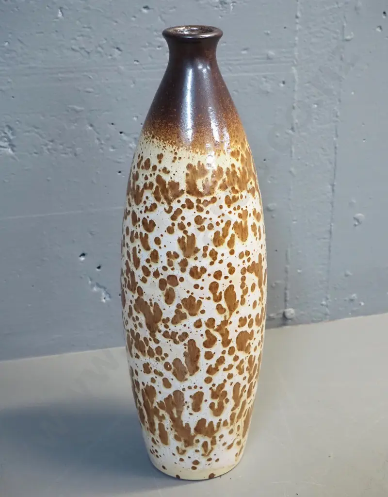 'Uebelacker' German pottery mottled glaze vase H400 Image 1++