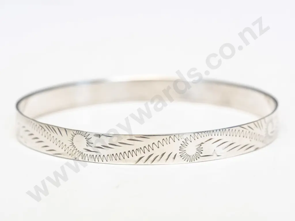 silver bangle stamped Image 1++