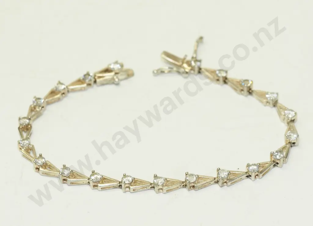 silver cz bracelet stamped 925 Image 1++