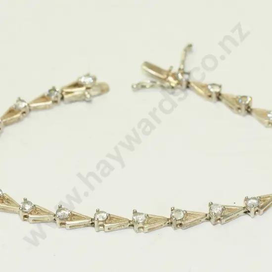 silver cz bracelet stamped 925
