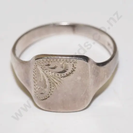 silver signet ring stamped silver
